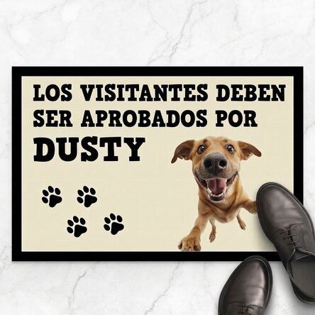 Felpudo de entrada personalizado con foto y texto - Perro