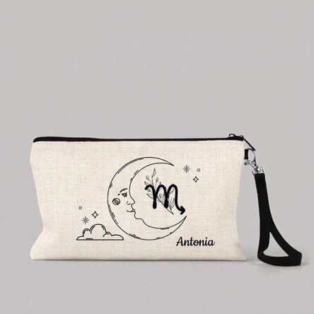 Set de maquillaje personalizado con texto: Signo de Escorpio