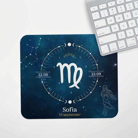 Personalised mouse pad with text - Virgo zodiac sign
