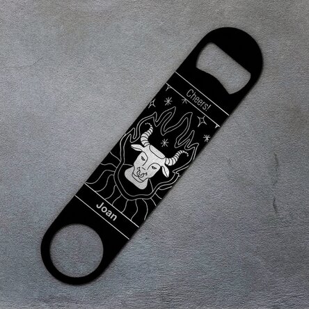 Abrecerras personalizado con texto - Signo del Tauro