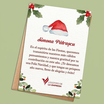 Tarjeta personalizada con logotipo y texto - Santa