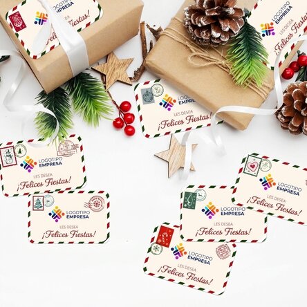 Lote de 8 pegatinas (etiquetas autoadhesivas) rectangulares personalizadas con logotipo - Sellos de