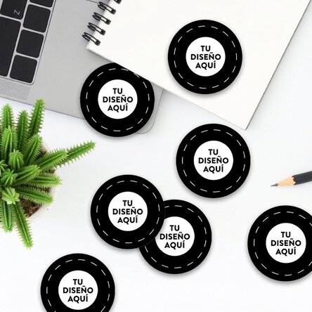 Lote de 12 pegatinas (etiquetas autoadhesivas) redondas, de 5 cm de diámetro, personalizadas con tu