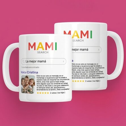 Taza personalizada con una foto y un texto - Buscar