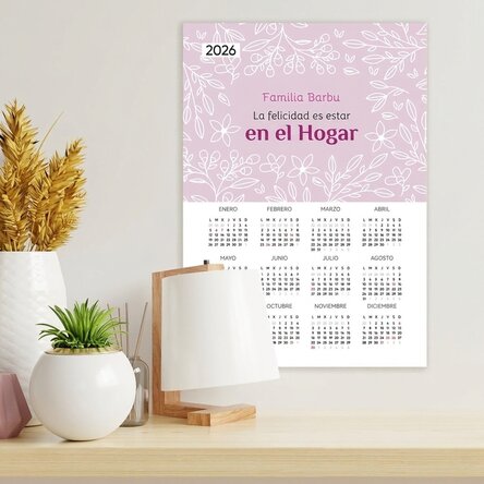 Póster calendario personalizado con mensaje