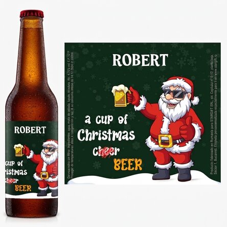 Cerveza personalizada con texto - Cerveza de Navidad