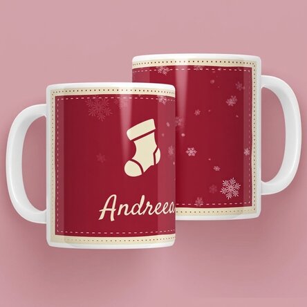 Taza personalizada con nombre de Navidad