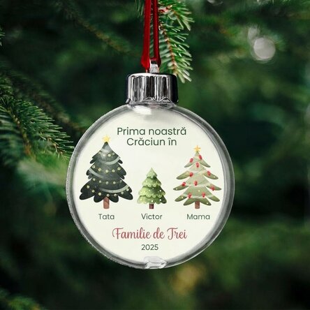 Personalised globe with message - Family of Three
