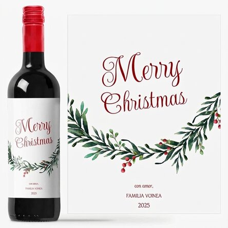 Vino personalizado con un mensaje de Caciun - Con cariño