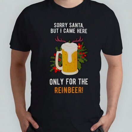 Camiseta de algodón personalizada con un mensaje navideño - Reinbeer