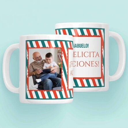 Taza personalizada con texto y una foto: ¡Feliz Navidad!