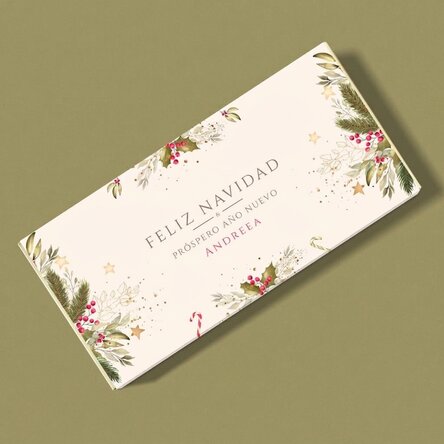 Chocolate personalizado con mensaje: ¡Feliz Navidad!