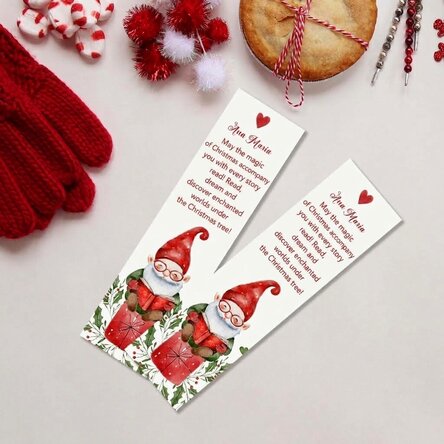 Marcapáginas personalizado con texto: Papá Noel