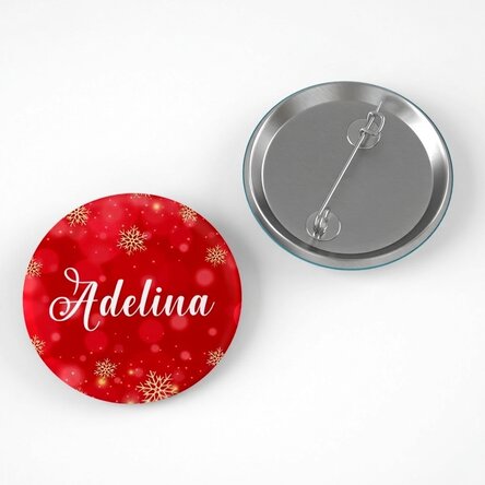 Chapa personalizada con texto - Snowflakes