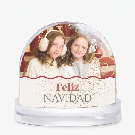 Globo de escritorio personalizado con un mensaje y dos fotos: ¡Feliz Navidad!
