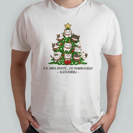 Camiseta de algodón personalizada con texto - Catmas tree