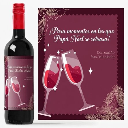 Vino personalizado con mensaje - Momentos navideños