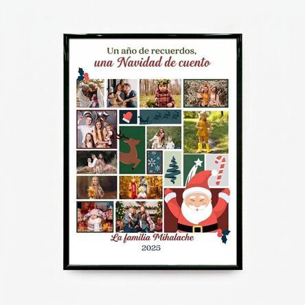 Cuadro personalizado con 12 fotos y texto - Una Navidad de cuento