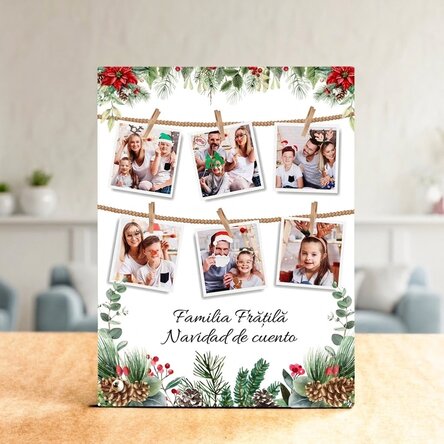 Marco de fotos de escritorio personalizado con fotos y texto - Cuento de Navidad