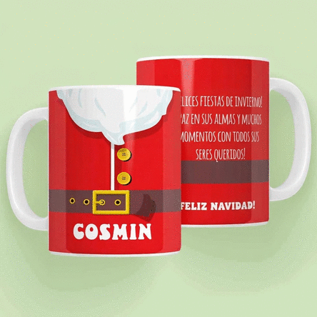 Taza personalizada con mensaje - Taza de Papá Noel