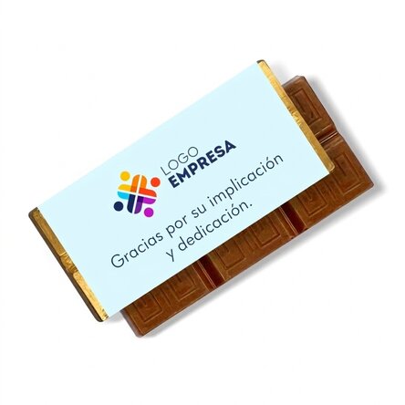 Mini tableta de chocolate personalizada con logotipo y mensaje