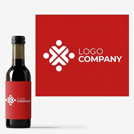 Mini wine bottle personalised with logo