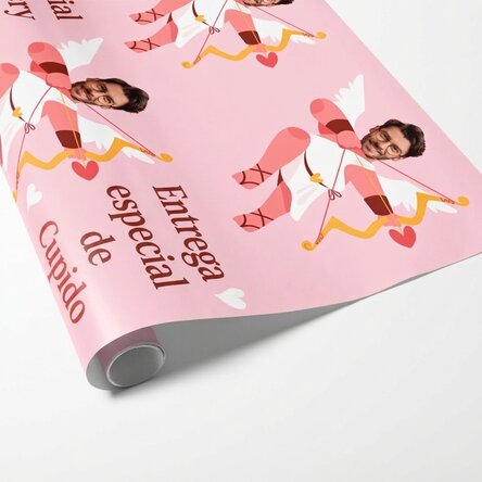 Papel de regalo personalizado con una foto y un texto - Cupid