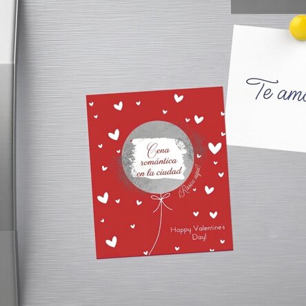 Iman para rascar de 10 x 12 cm personalizado con el texto «Love»