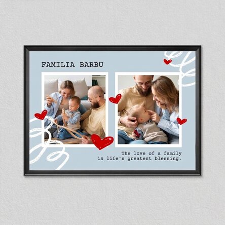 Cuadro personalizado con 2 fotos y texto - Familia