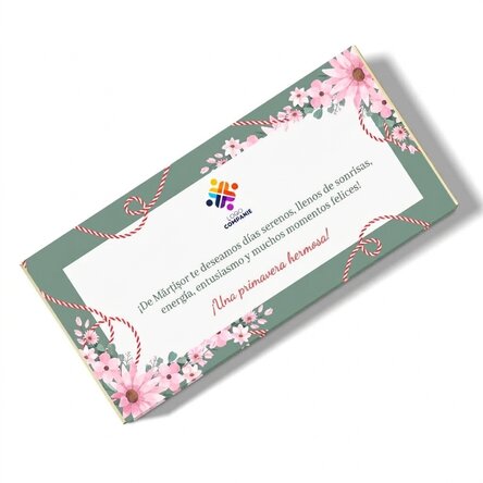 Chocolate personalizado con mensaje y logotipo