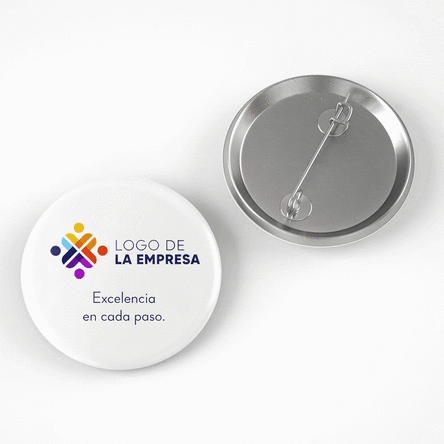 Chapa personalizada con logotipo horizontal y texto