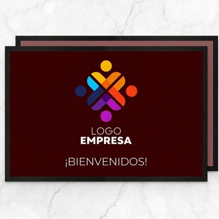 Felpudo de entrada personalizado con logotipo y texto