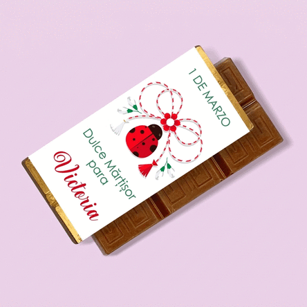 Mini tableta de chocolate personalizada con un mensaje dulce