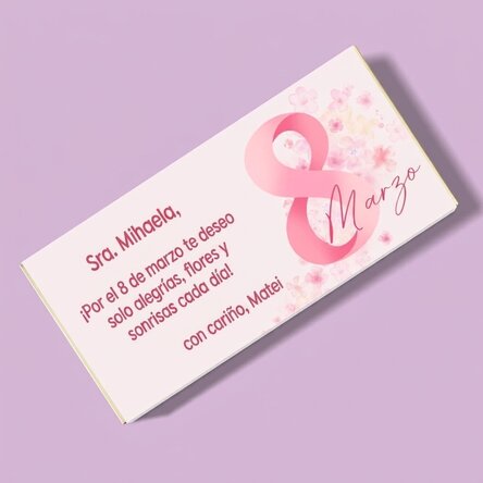 Chocolate personalizado con mensaje - Mensaje del 8 de marzo