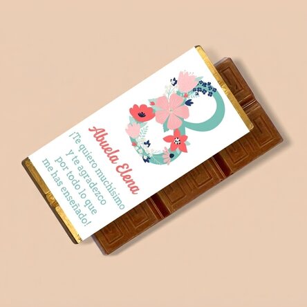 Mini tableta de chocolate personalizada con mensaje - 8 de marzo