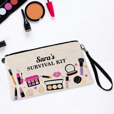 Estuche de maquillaje personalizado con texto - My Survival Kit