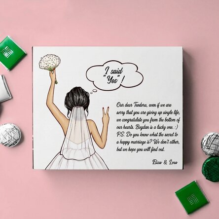 Caja de bombones personalizada con mensaje - Futura novia