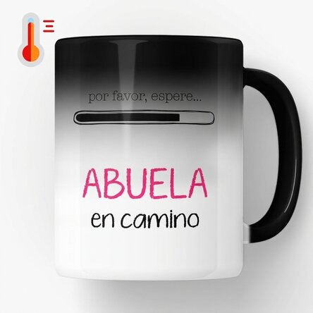 Taza termosensible personalizada con texto: «Futura abuela»