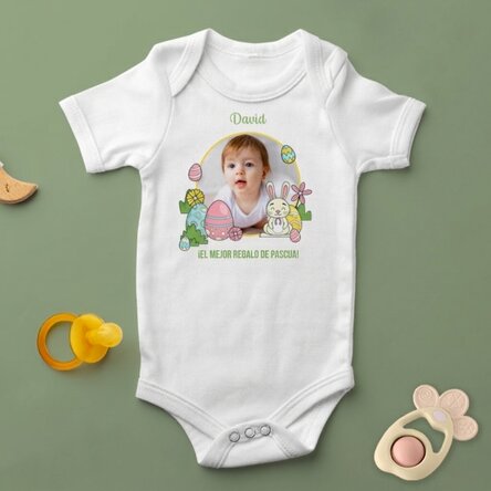 Body para niños personalizado con una foto y un texto - Pascua