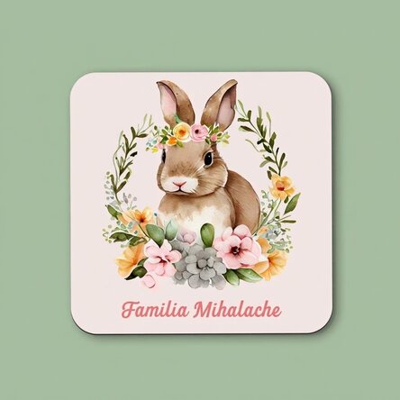 Posavasos personalizado con texto - Conejo