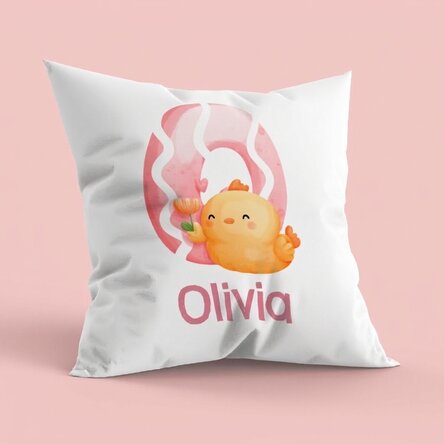 Cojín personalizado con nombre e inicial - Cute