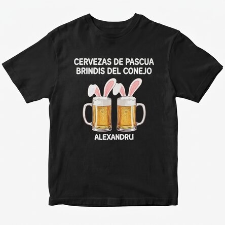 Camiseta de algodón personalizada con texto: «Easter cheers»