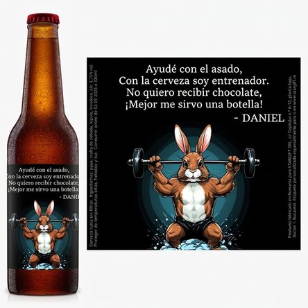 Cerveza personalizada con mensaje - Bunny power