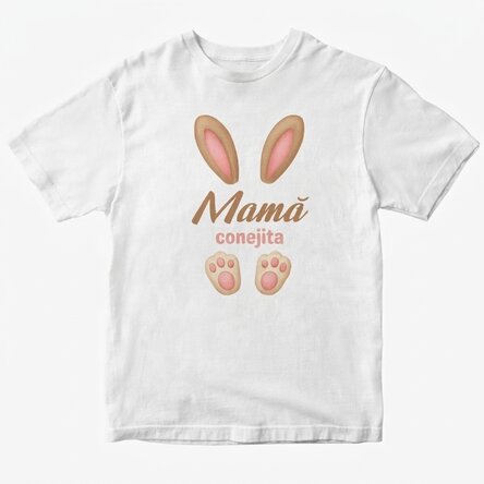 Camiseta de algodón personalizada para Pascua - Orejas de conejito