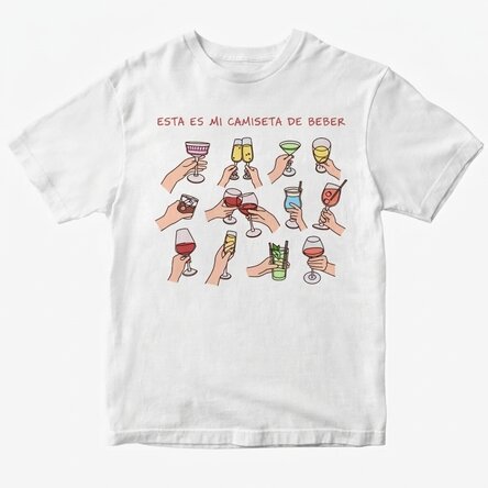 Camiseta de algodón personalizada con texto - My drinking shirt