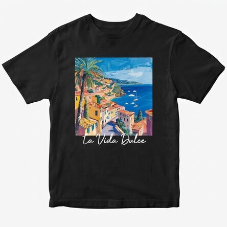 Camiseta de algodón personalizada con texto - La Dolce Vita