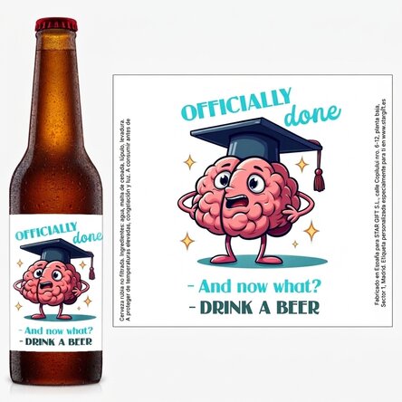 Cerveza personalizada con mensaje - Graduación divertida