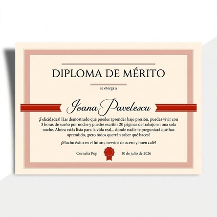 Diploma personalizada con texto - Diploma de mérito