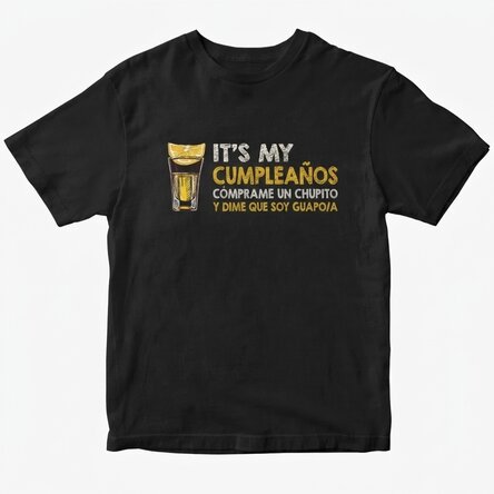 Camiseta de algodón personalizada con texto: «Buy me a shot»