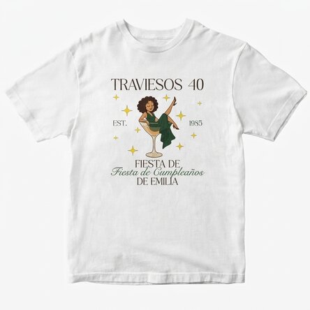 Camiseta de algodón personalizada con texto - Naughty